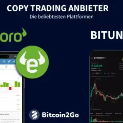 eToro und Bitunix: Plattformen für Copy Trading. Hier siehst du die Performance-Charts und den ETHUSDT-Kurs.