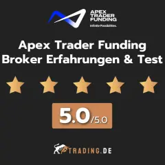 Apex Trader Funding: 5/5 Sterne Bewertung für Broker Erfahrungen & Test. Ein Top-Ergebnis für jeden Apex Trader!